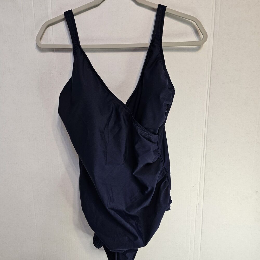 Women Miraclesuit One Piece Swimsuit Plus Sz 16 Tummy Control V-neck Beachy R360